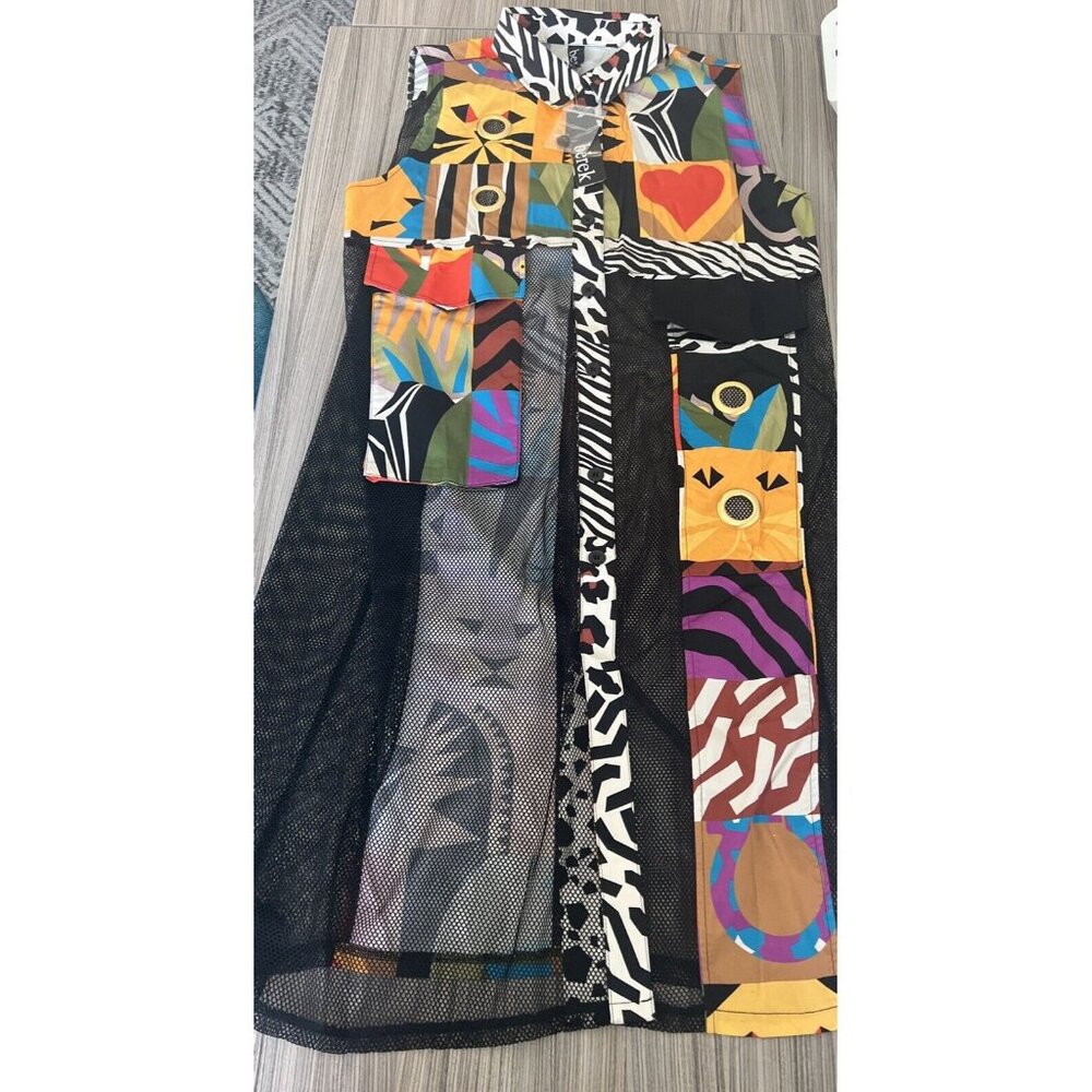 Berek Women's Long Animal Print Vest Summer Cover Up Light NWT
